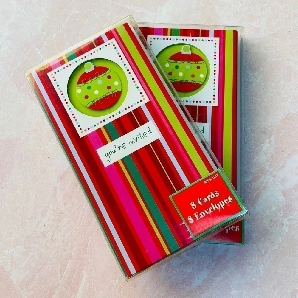 Y2K NIB “Holiday Buzz” Ornament Invitations Set of 2 (16 total)